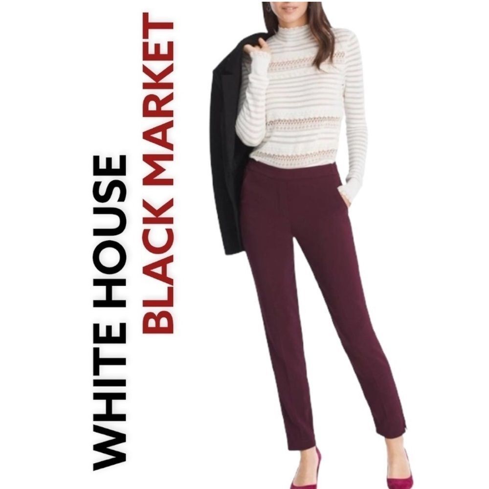 White House Black Market The Slim Ankle Deep Plum Pants